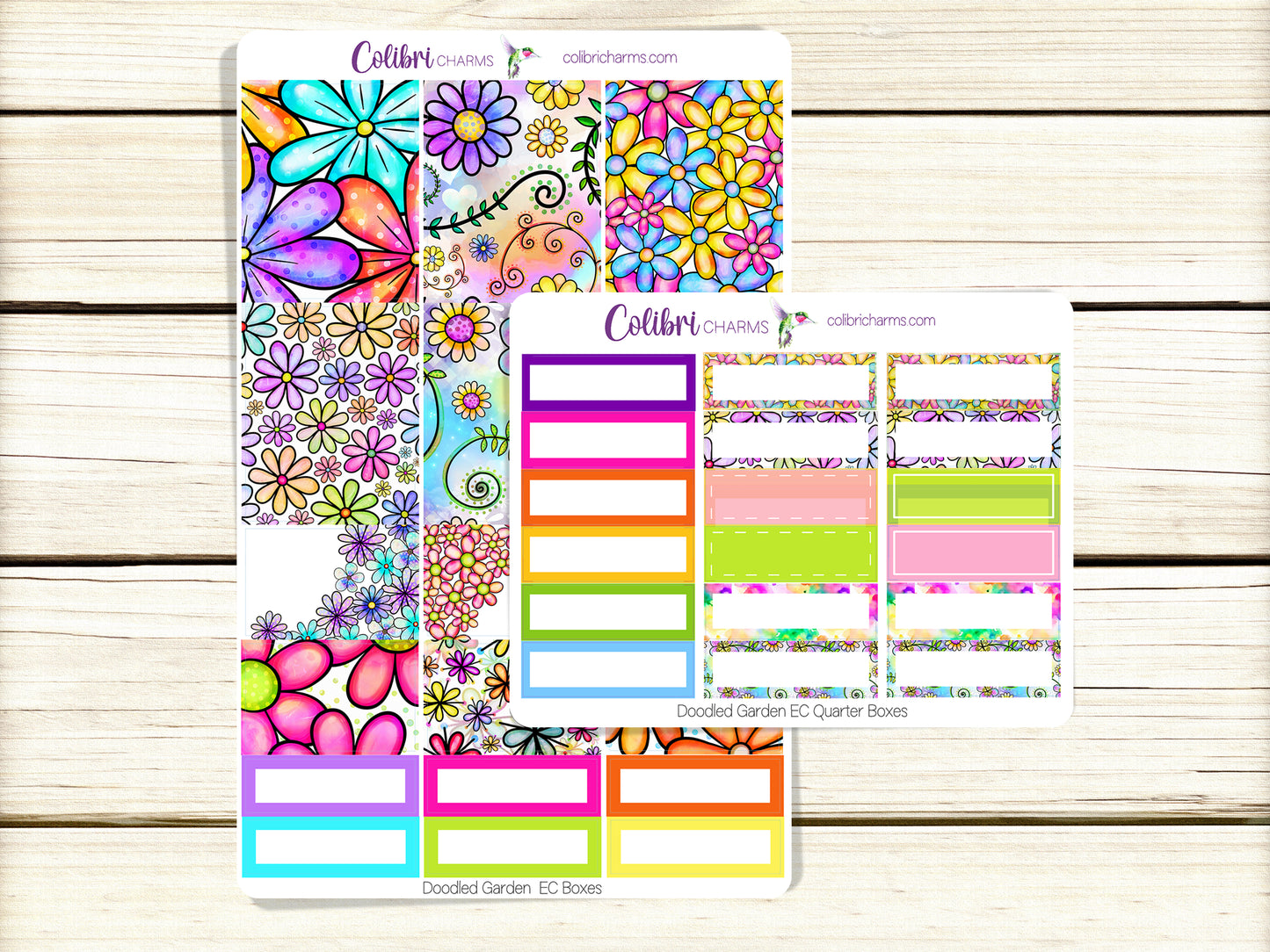 Doodled Garden Box Planner Stickers | Whimsical Flower Happy Planner Stickers | Hand Drawn Seasonal Planner | Functional Planning