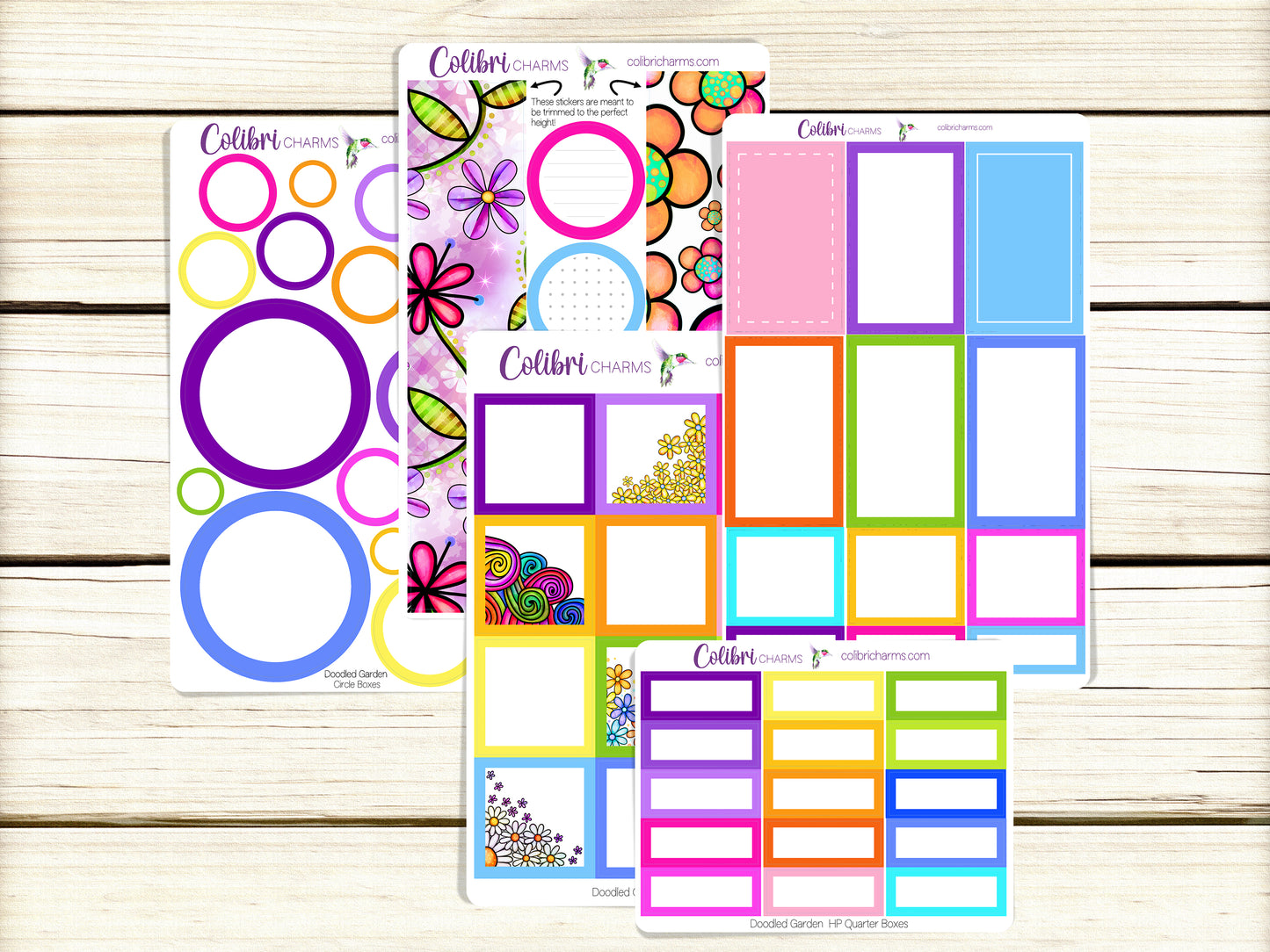 Doodled Garden Box Planner Stickers | Whimsical Flower Happy Planner Stickers | Hand Drawn Seasonal Planner | Functional Planning