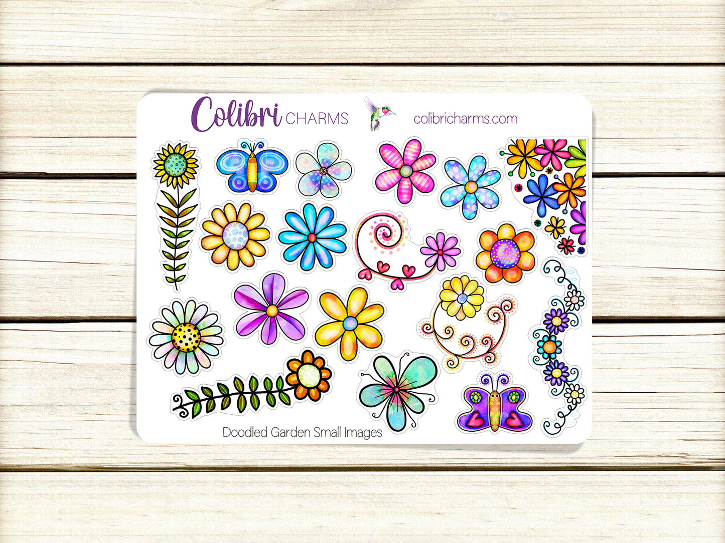 Doodled Garden Planner Stickers | Summer Deco Stickers | Colorful Deco | Whimsical Planner Sticker Kit | Seasonal Planner Stickers