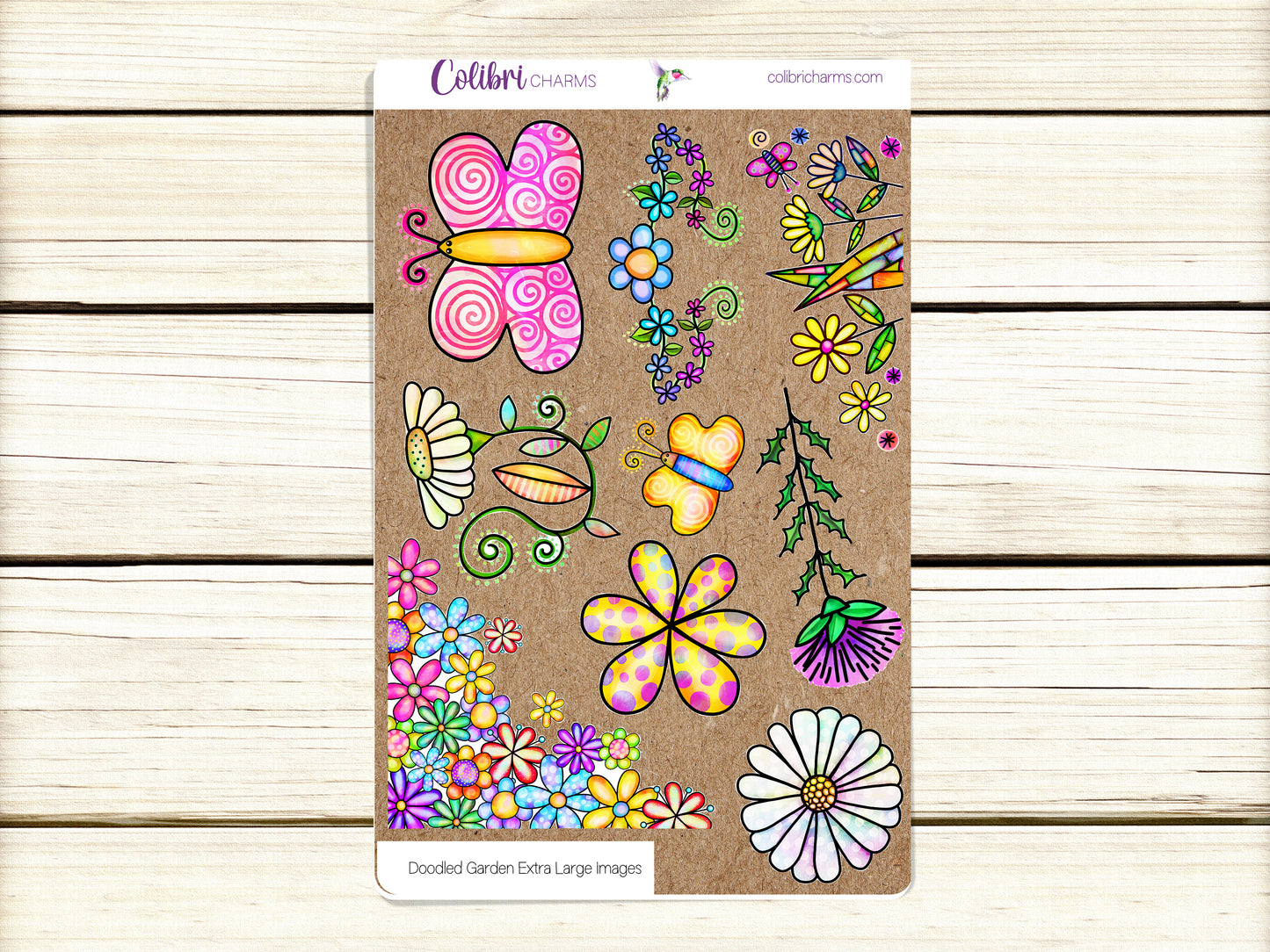 Doodled Garden Planner Stickers | Summer Deco Stickers | Colorful Deco | Whimsical Planner Sticker Kit | Seasonal Planner Stickers