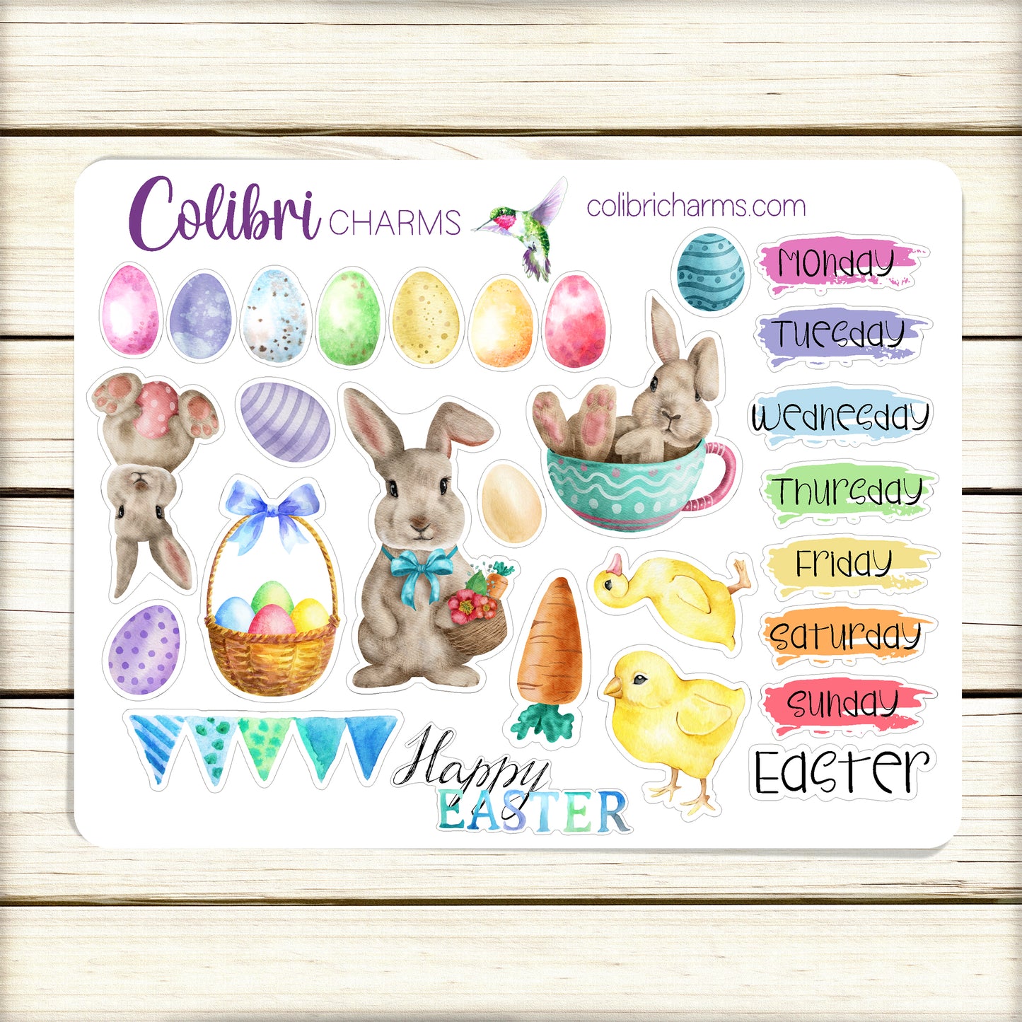 Easter Week Planner Stickers | Watercolor Easter Stickers | Holiday Sticker Sheet | Seasonal Planner Stickers