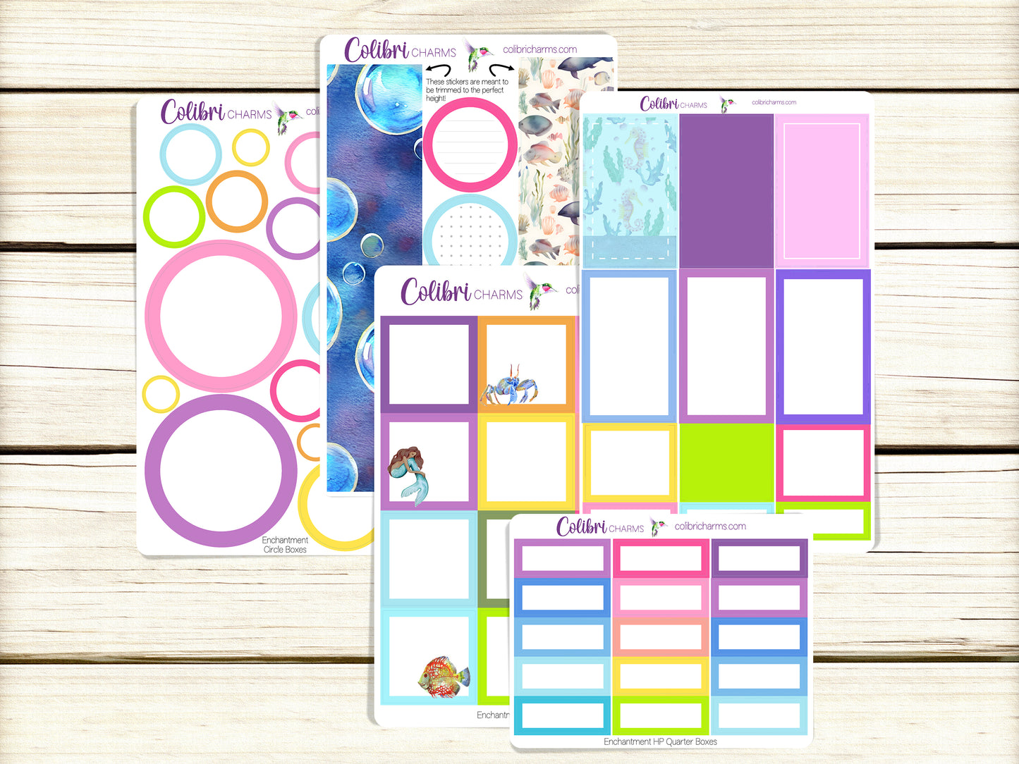 Enchantment Under the Sea Box Planner Stickers | Sea Life Happy Planner Stickers | Seaside | Summer Seasonal Planner |