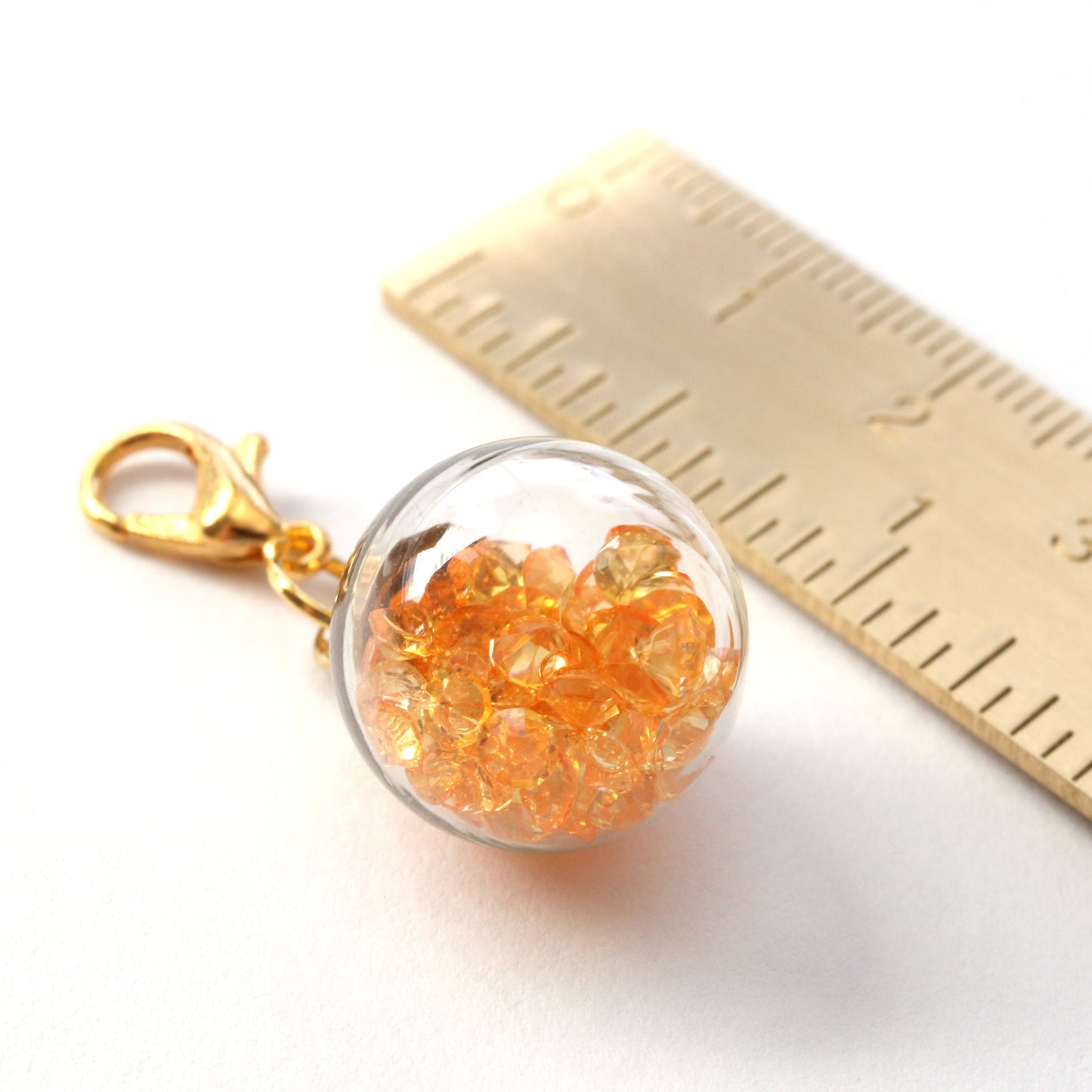 Gold Planner Charm | Gem Sphere Stitch Marker | Sparkly Autumn Progress Keeper
