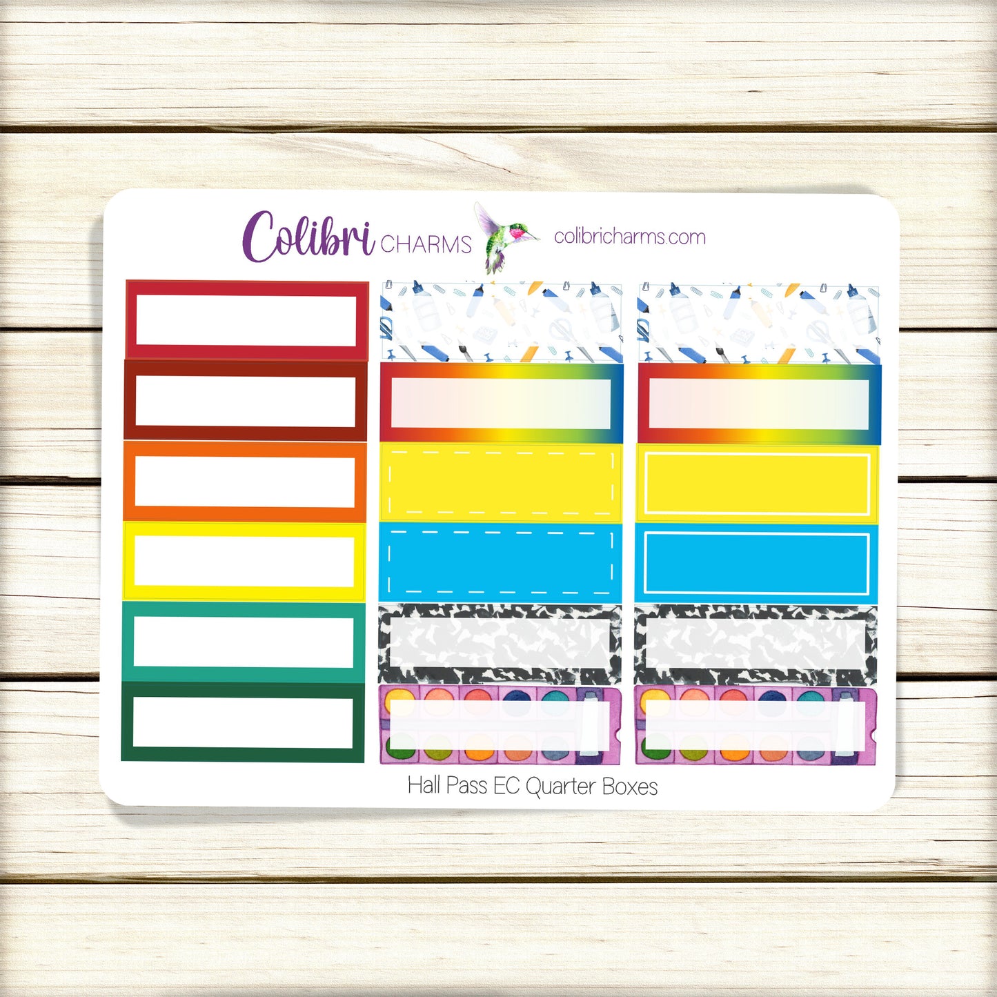 Hall Pass Box Planner Stickers | School-Themed Happy Planner Stickers | Seasonal Planner |