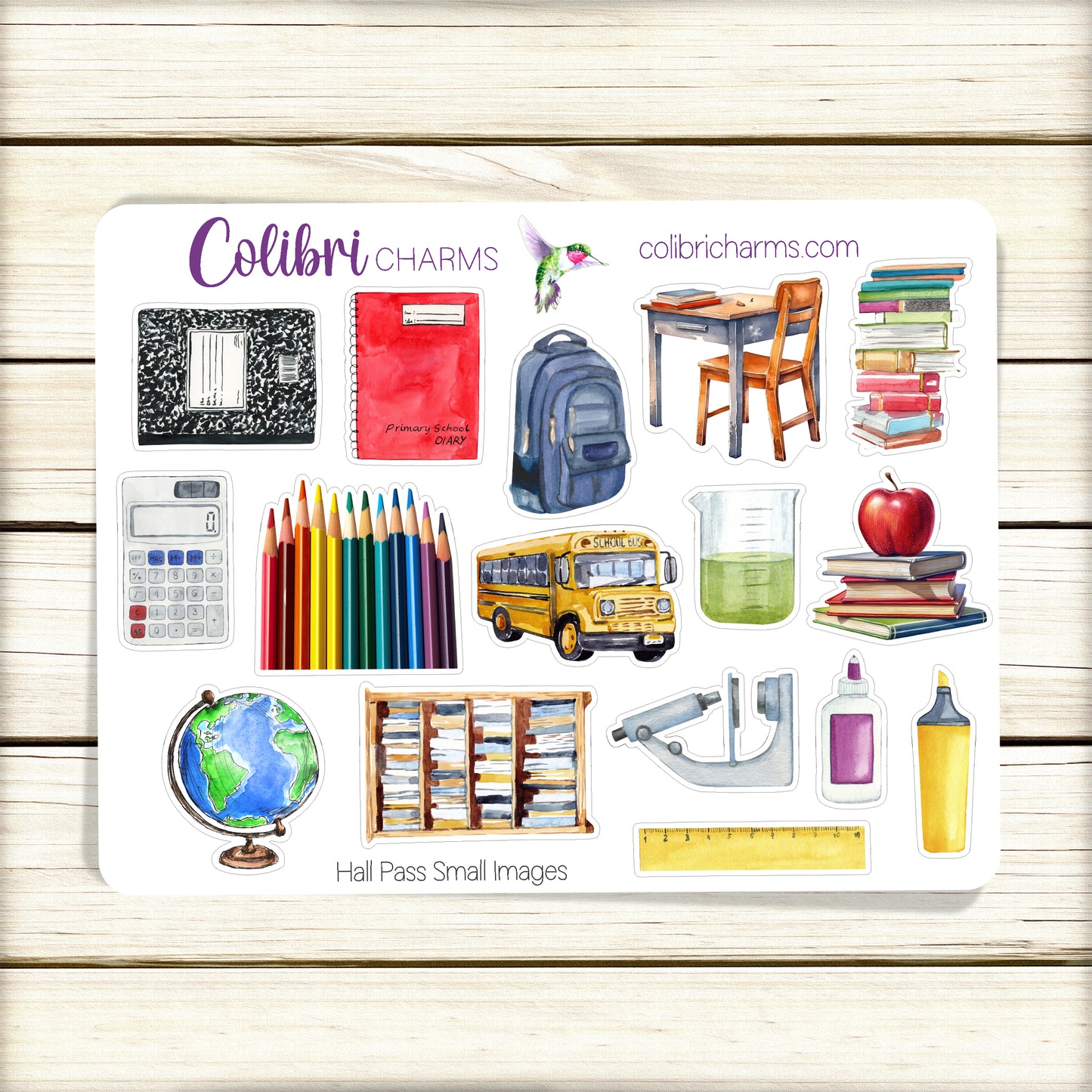 Hall Pass Planner Stickers | School Days Deco Stickers | School-Themed Deco | Study Planner Sticker Kit | Seasonal Planner Stickers
