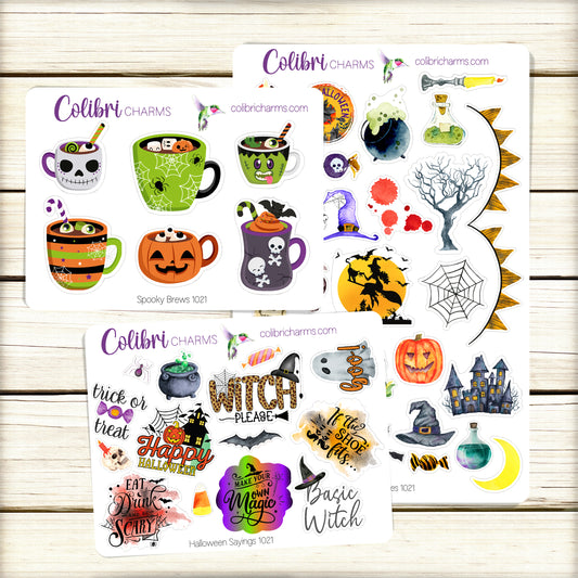 Halloween Planner Stickers | Spooky Stickers | October 31 Stickers | Seasonal Planner Stickers
