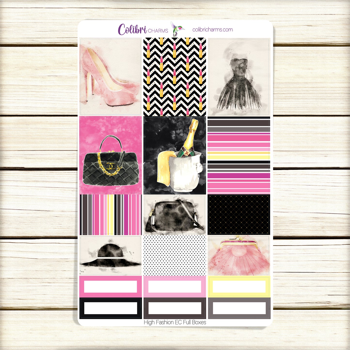 High Fashion Box Planner Stickers | Collection Stickers | Happy Planner Stickers | Couture Planner |