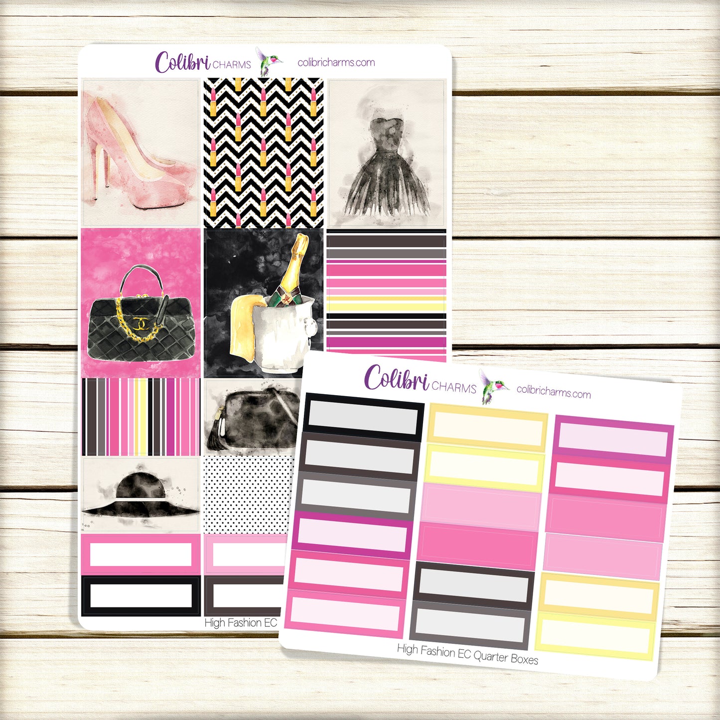 High Fashion Box Planner Stickers | Collection Stickers | Happy Planner Stickers | Couture Planner |