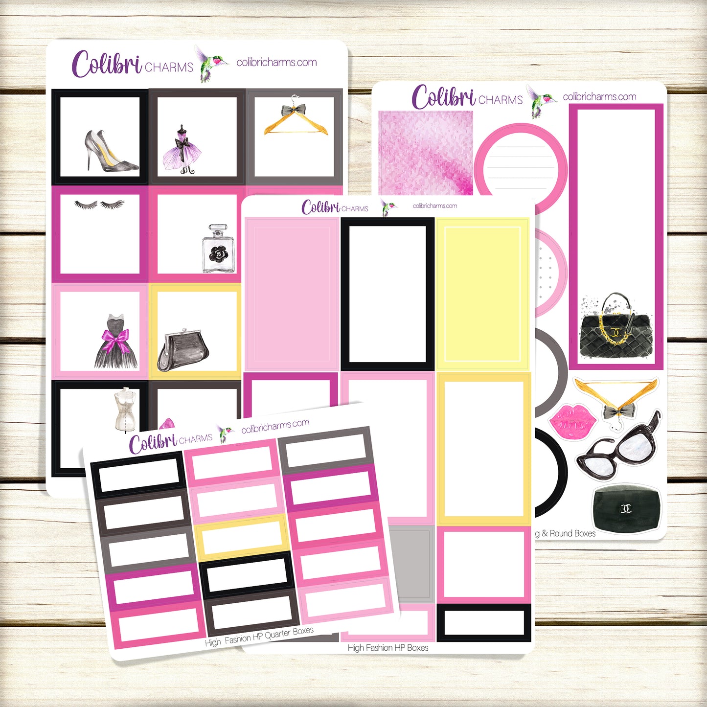 High Fashion Box Planner Stickers | Collection Stickers | Happy Planner Stickers | Couture Planner |