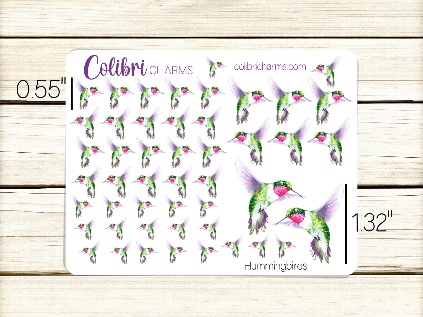 Tiny Hummingbird Stickers | Hermione Logo Stickers | Planner Stickers