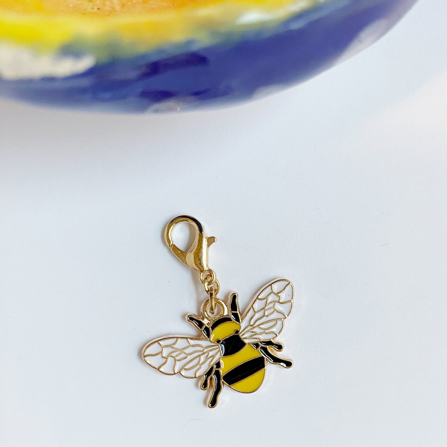 Enamel Bee Planner Charm, Buzz Clip, Stitch Marker, Bookmark, Progress Keeper, Counter