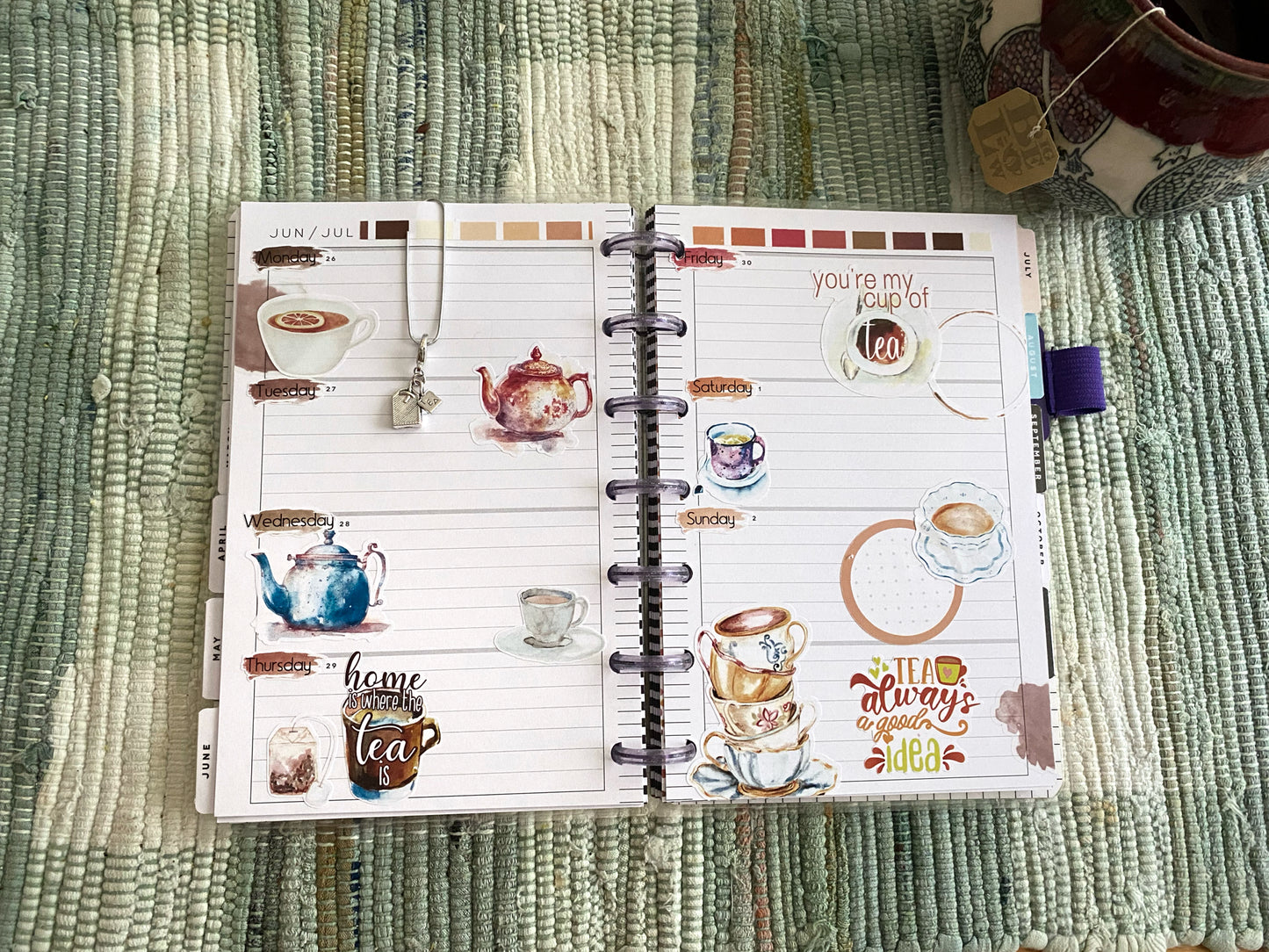 Tea Drinker's Planner Stickers | Tea Lover Stickers | Neutral Palette Stickers | Seasonal Planner Stickers