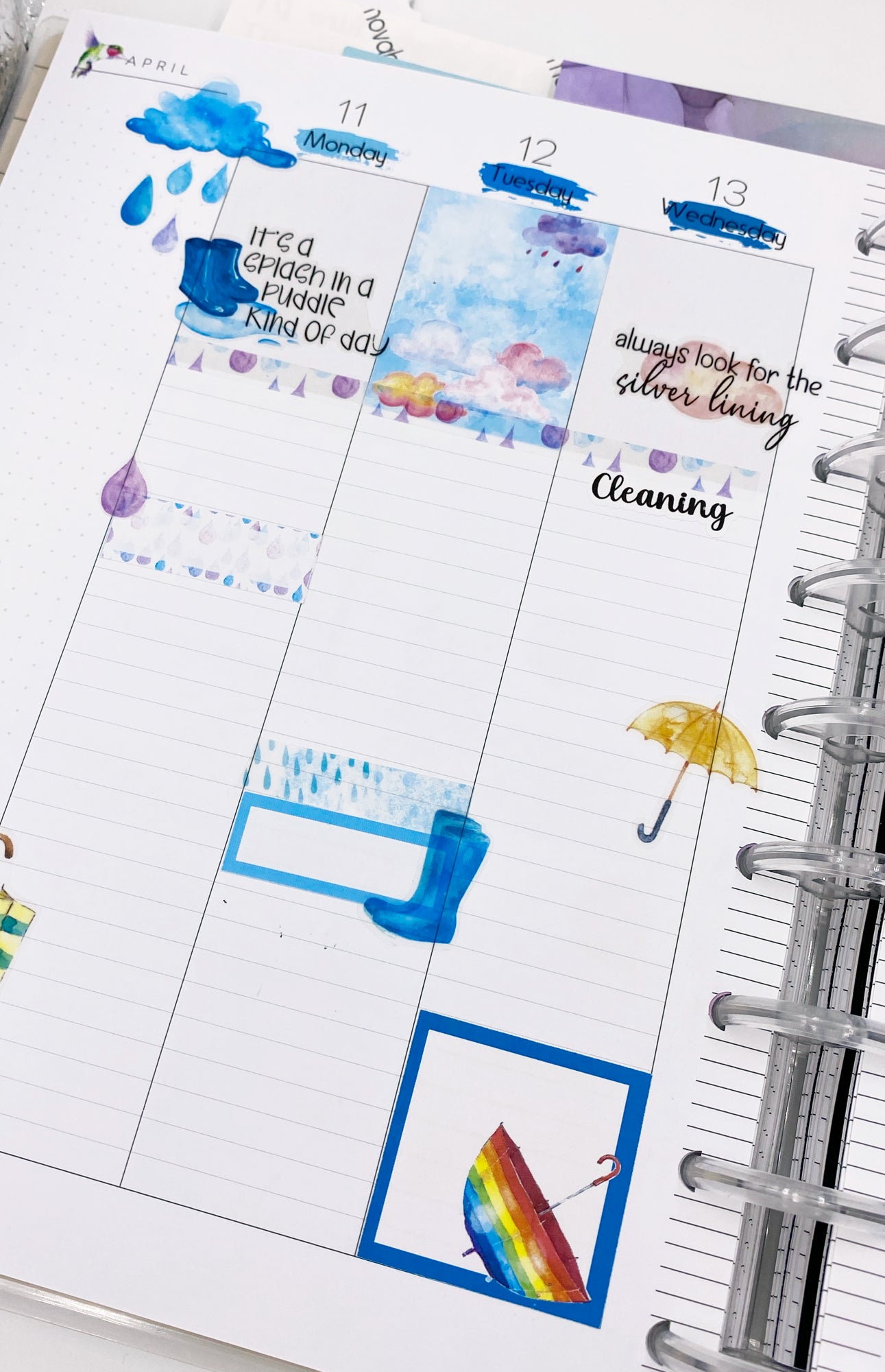 Chance of Showers Planner Stickers | Weather Stickers | Clouds Stickers | Rainbow Stickers | Seasonal Planner Stickers