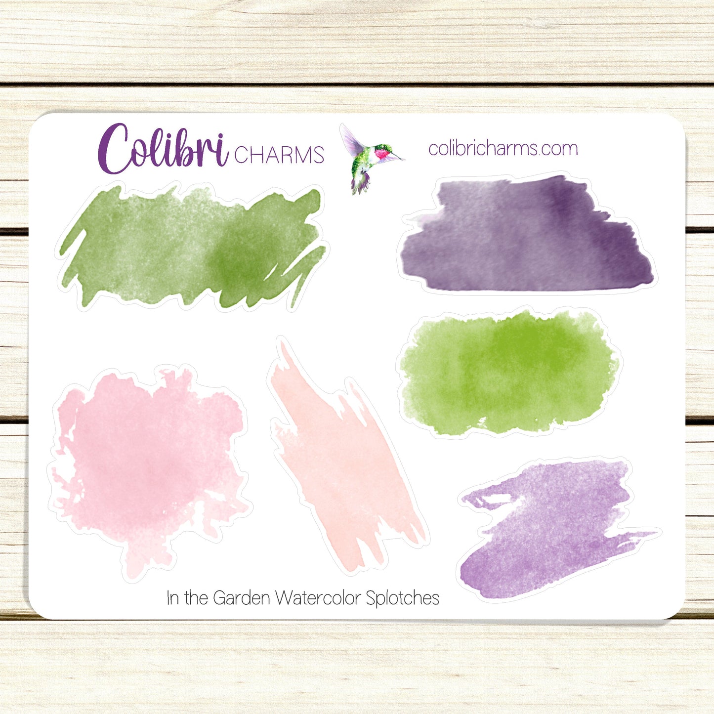 In the Garden Watercolor Splotches Planner Stickers, Pastel Paint Swatch Stickers, Spring Planner