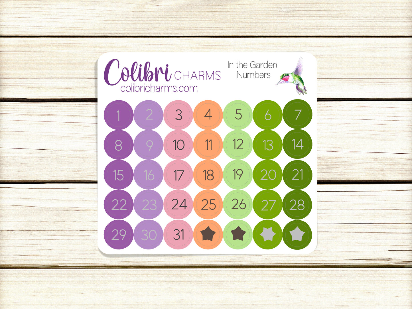 In the Garden Brushstroke Days of the Week Planner Stickers | Watercolor DOTW Stickers | Script Daily Stickers | Date Dots | Date Stickers