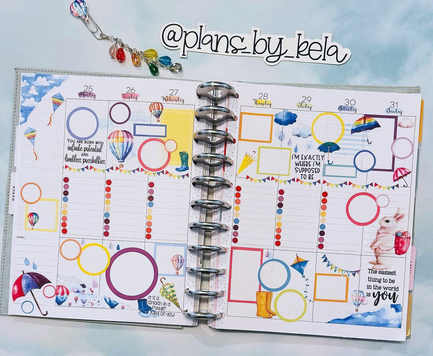 Sky's The Limit Planner Stickers | Hot Air Balloon Deco Stickers | Blue Skies Deco | Spring Summer Planner Sticker Kit | Seasonal Planner Stickers