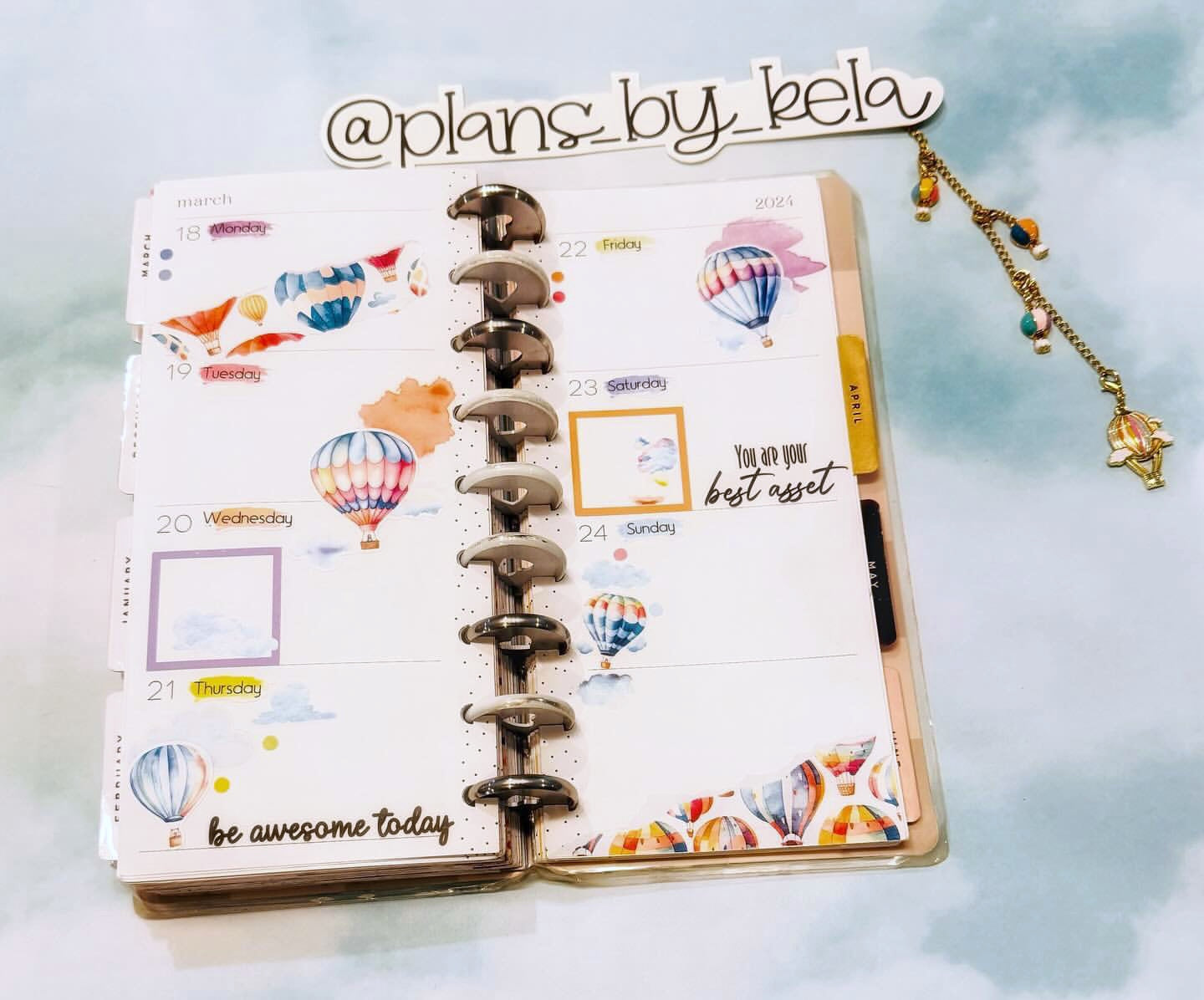 Sky's The Limit Planner Stickers | Hot Air Balloon Deco Stickers | Blue Skies Deco | Spring Summer Planner Sticker Kit | Seasonal Planner Stickers