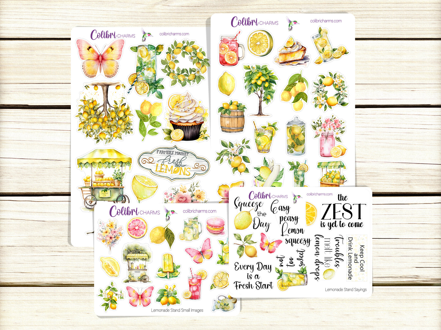Lemonade Stand Planner Stickers | Summertime Deco Stickers | Citrus Deco | Hot Weather Planner Sticker Kit | Seasonal Planner Stickers