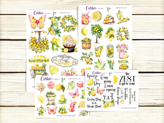 Lemonade Stand Planner Stickers | Summertime Deco Stickers | Citrus Deco | Hot Weather Planner Sticker Kit | Seasonal Planner Stickers