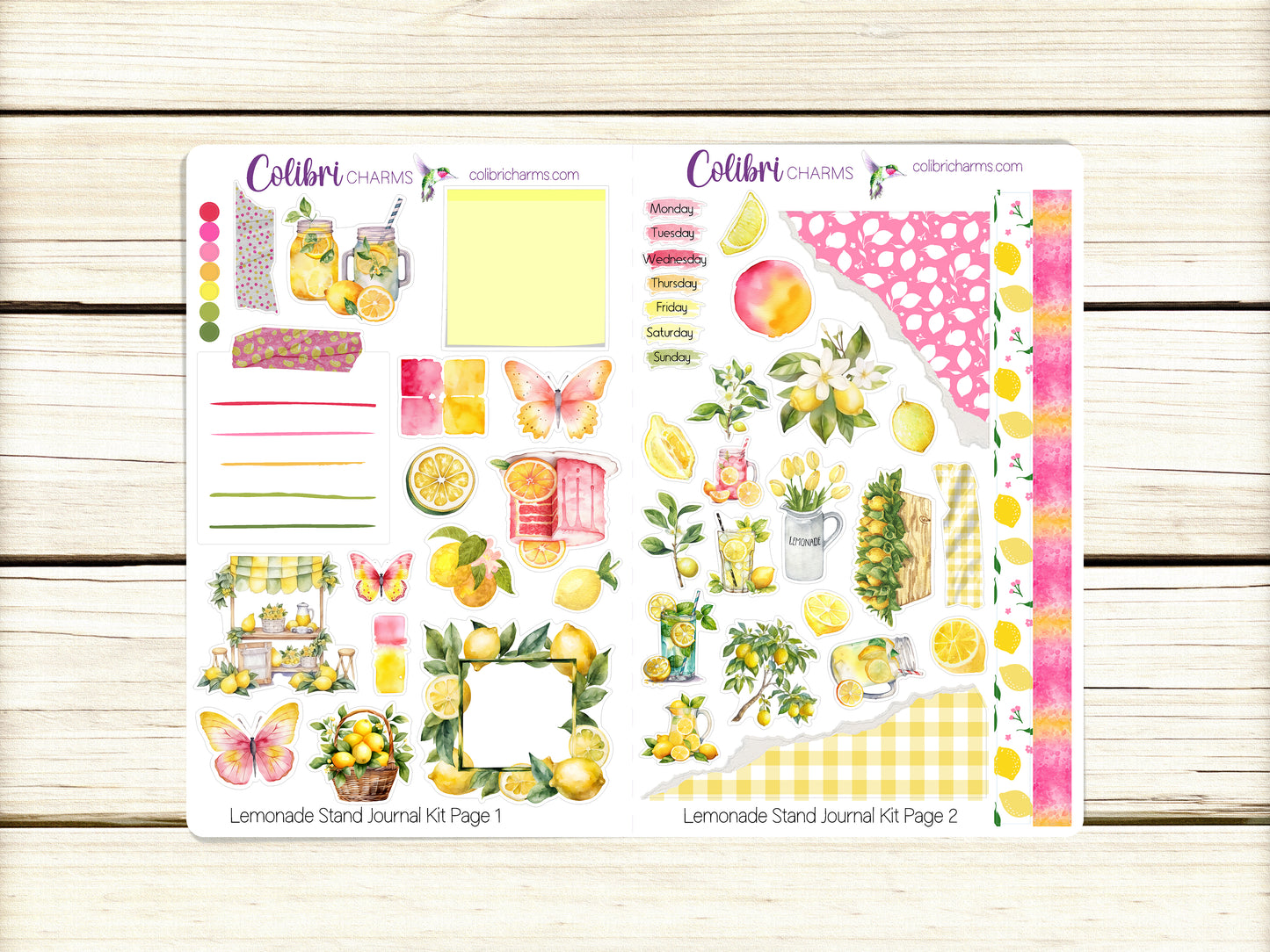 Lemonade Stand Journal Kit | Planner Stickers | Summer Journaling | Citrus Bujo Kit | Seasonal Planner Stickers