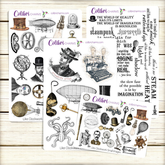 Steampunk Planner Stickers | Like Clockwork Deco Stickers | Deco | Deco Planner Sticker Kit | Seasonal Planner Stickers
