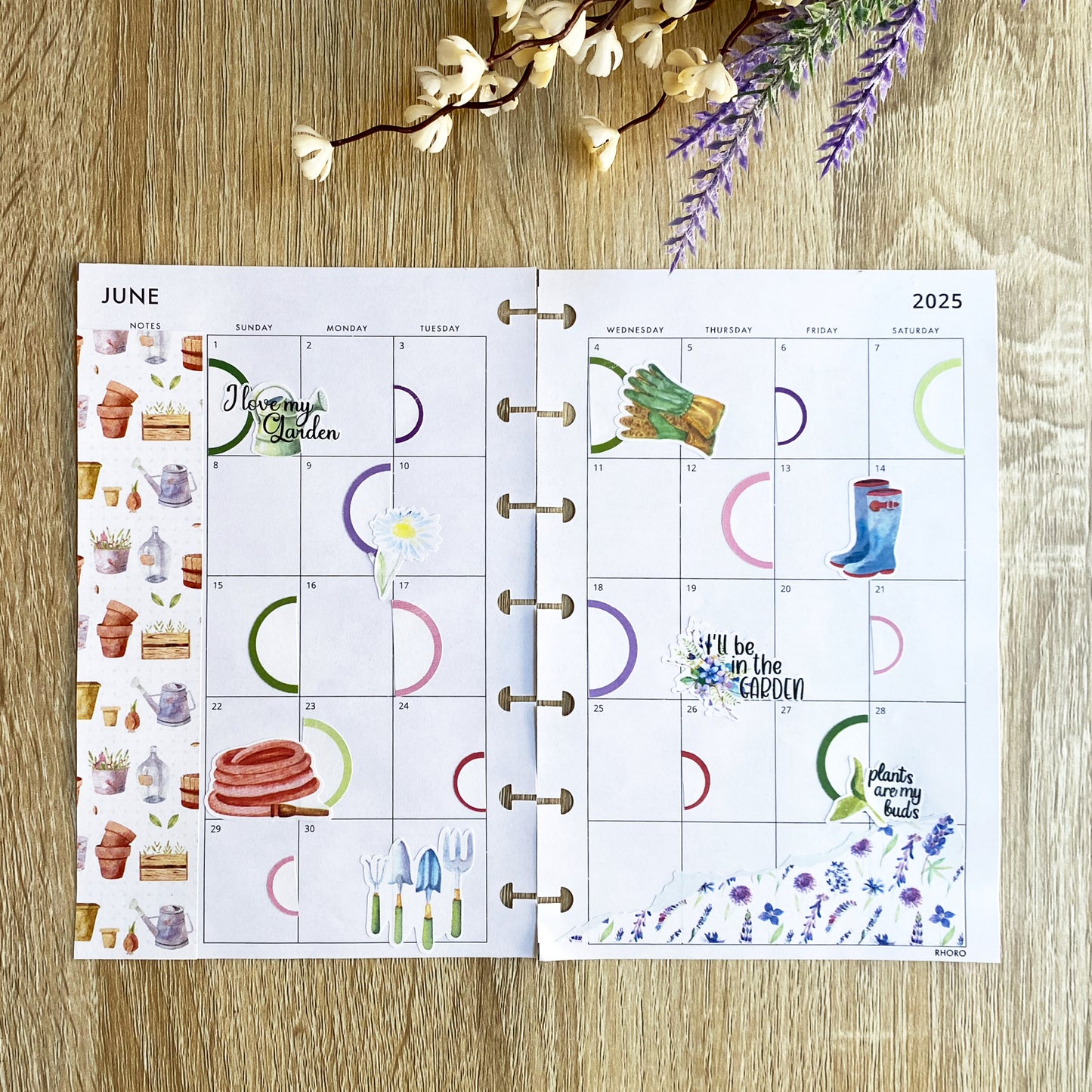 In the Garden Torn Paper Stickers, Gardening Deco Planner Stickers, Distressed Ripped Paper