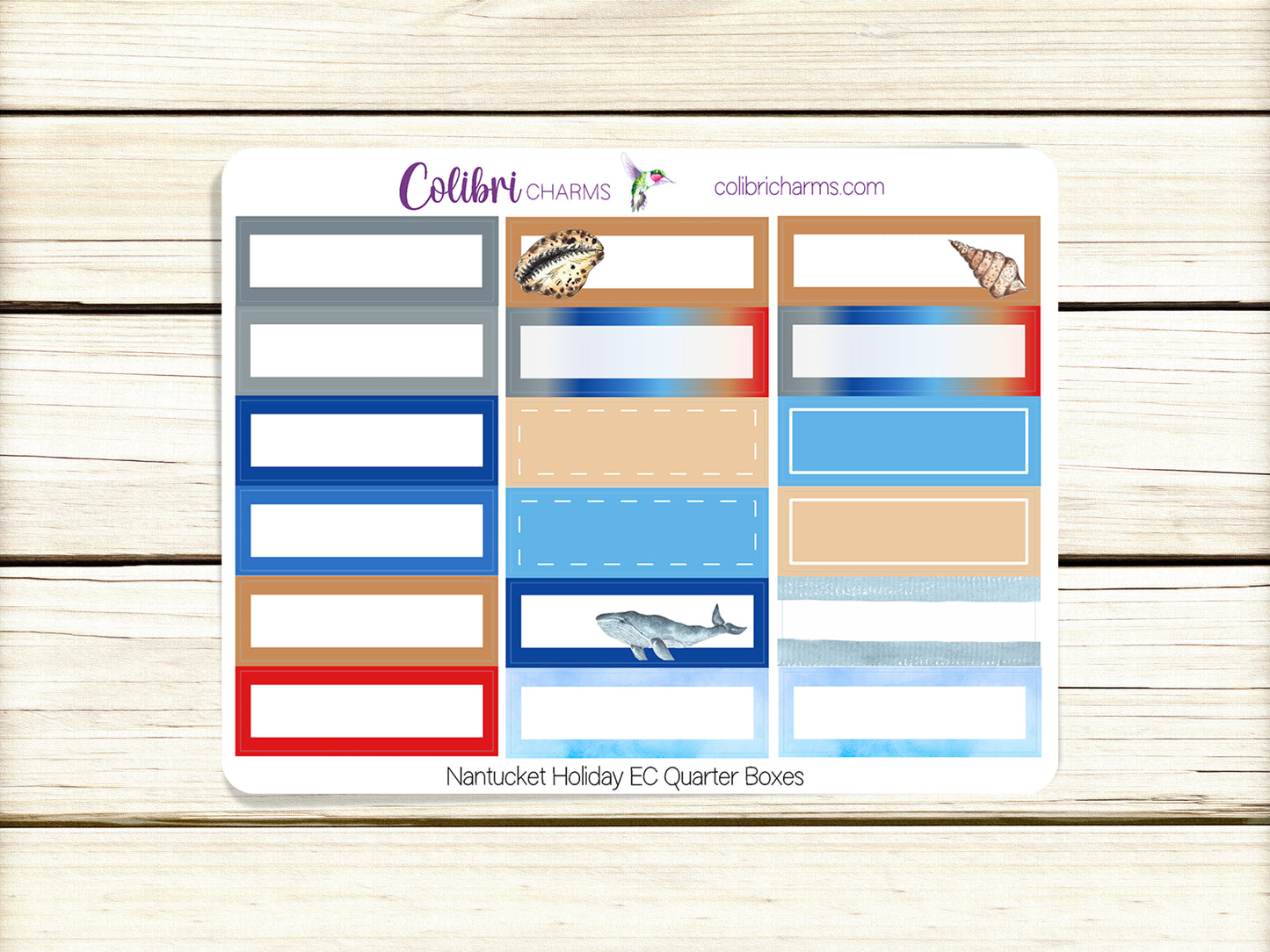 Nantucket Box Planner Stickers | Whale Stickers | Lighthouse Stickers | Happy Planner Stickers | Seasonal Planner | Summer