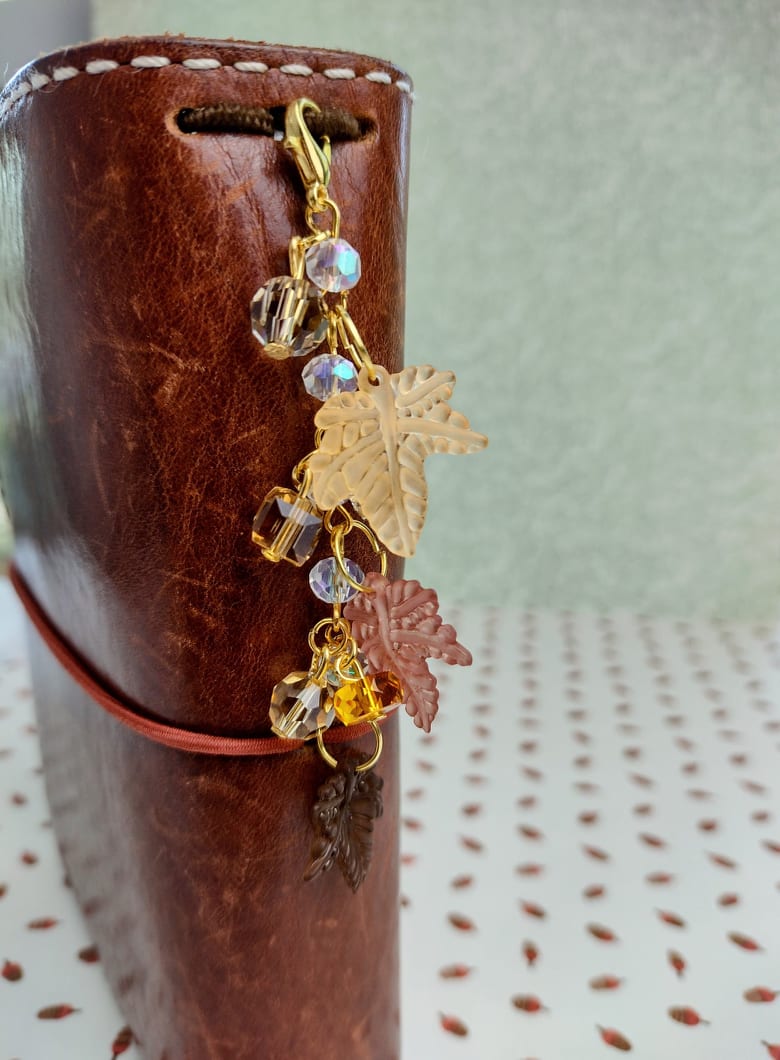 Maple Leaf Planner Charm | Beaded Leaves Charm | Autumn Planner Chain