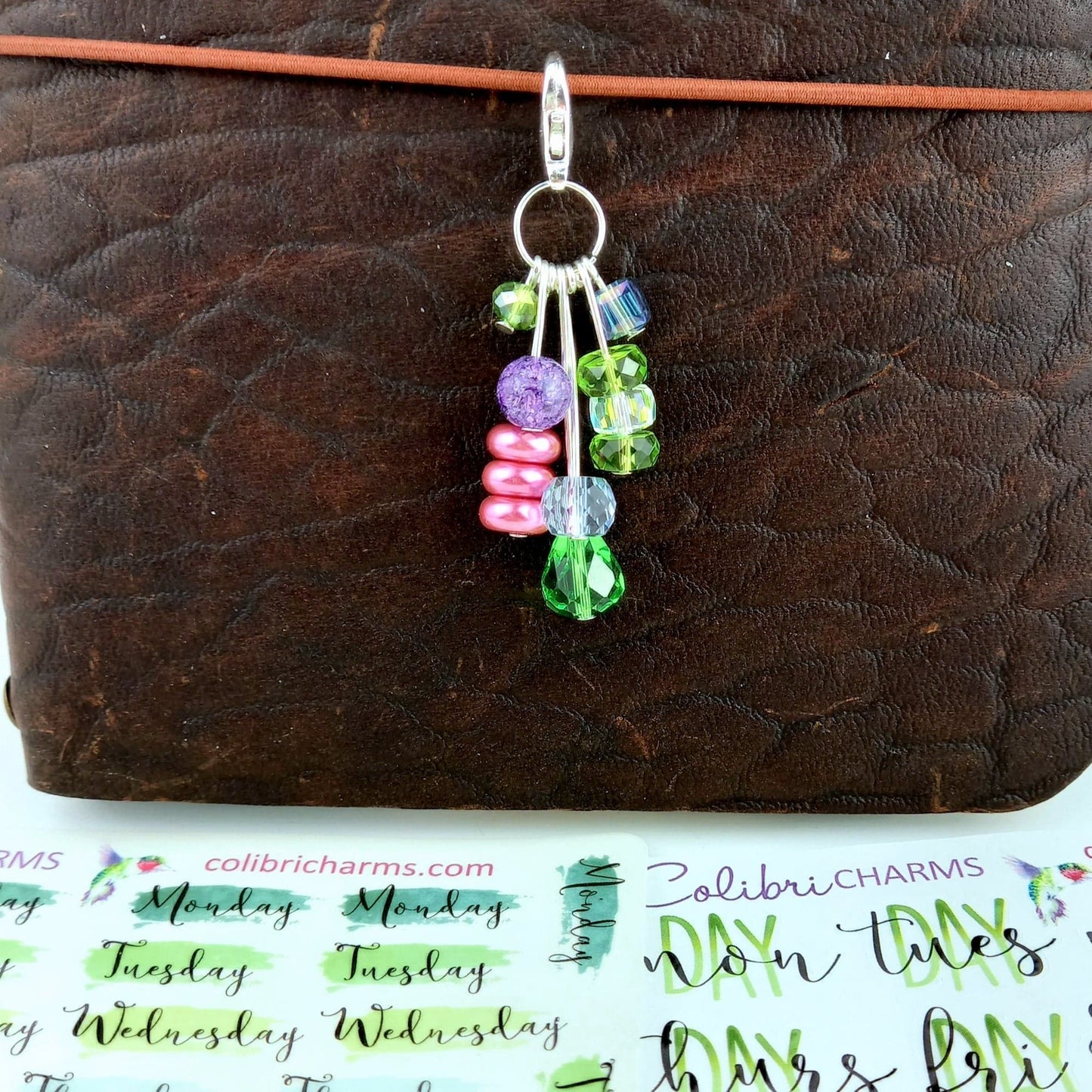 In the Garden Beaded Planner Charm | Colorful Bead Dangle | Spring Beaded Chain
