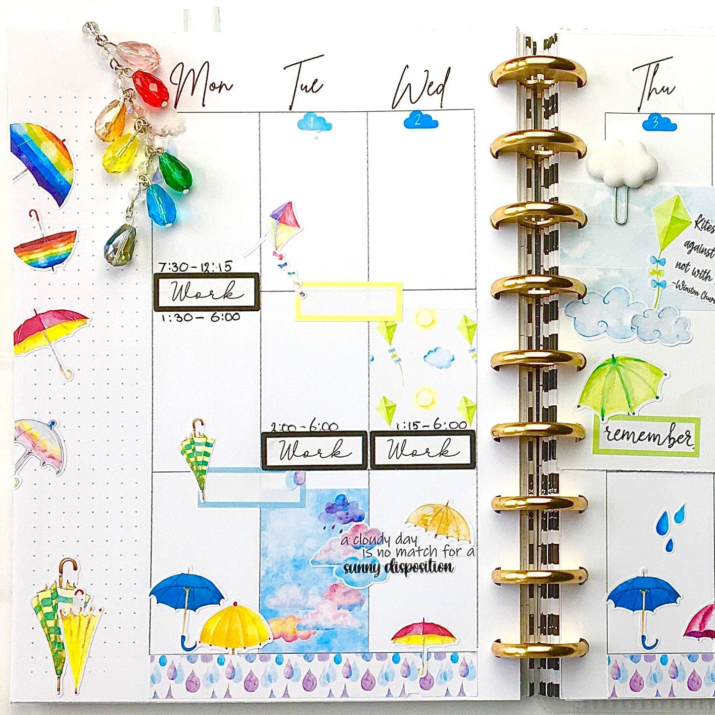 Chance of Showers Planner Stickers | Weather Stickers | Clouds Stickers | Rainbow Stickers | Seasonal Planner Stickers