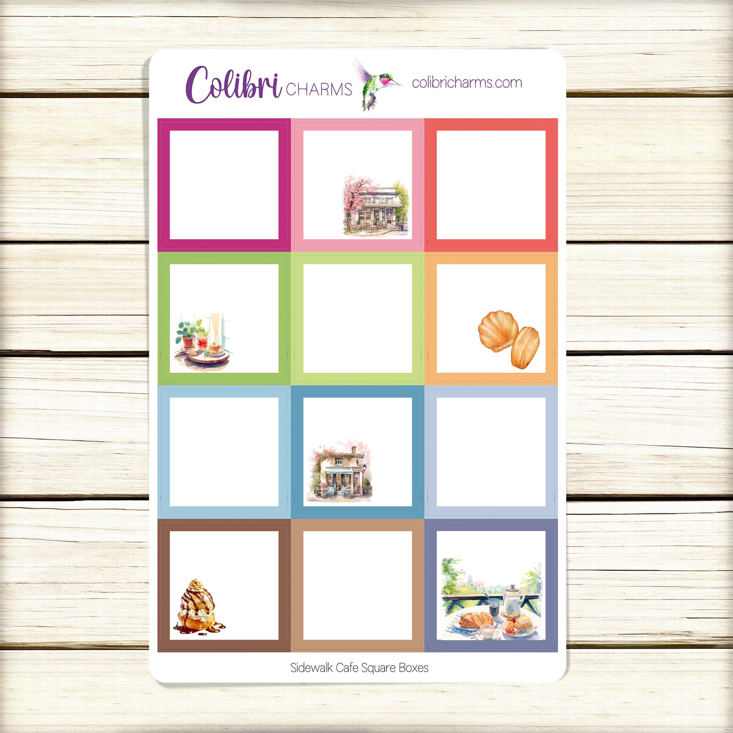 Sidewalk Cafe Box Planner Stickers | Parisian Bistro Happy Planner Stickers | Seasonal Planner |