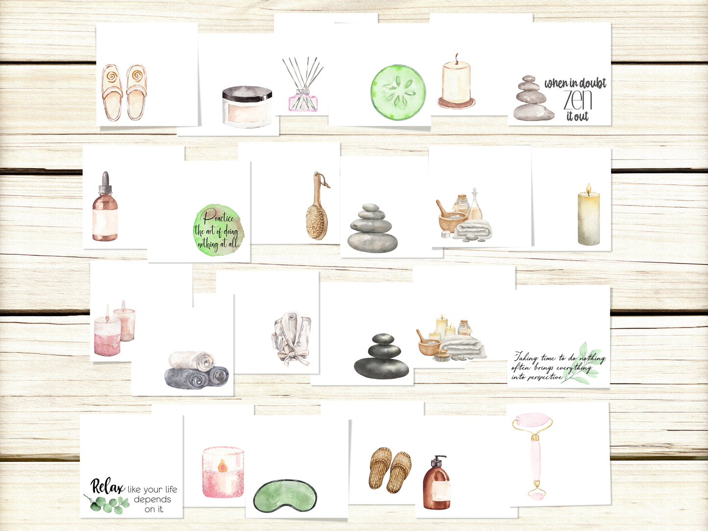 Spa Day Post Its | Pad of 24 Self Care Sticky Notes | Relaxation Stickies