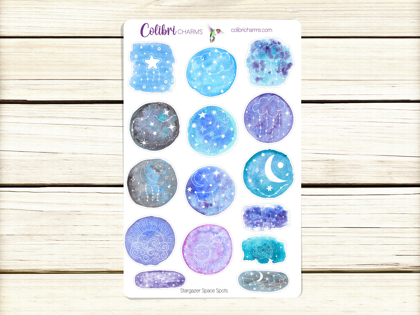 Stargazer Space Spots Stickers | Stargazer Deco | Celestial-Themed Planner Stickers | Seasonal Planner Stickers