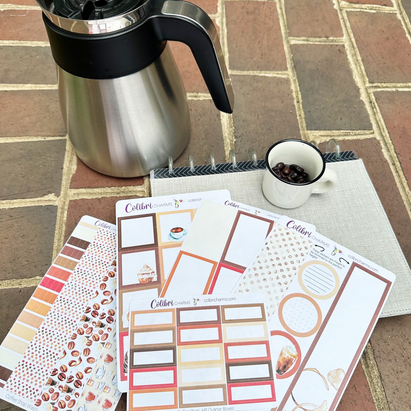 Coffee Shop Box Planner Stickers | Caffeine Lover Happy Planner Stickers | Seasonal Planner | Tea Drinker