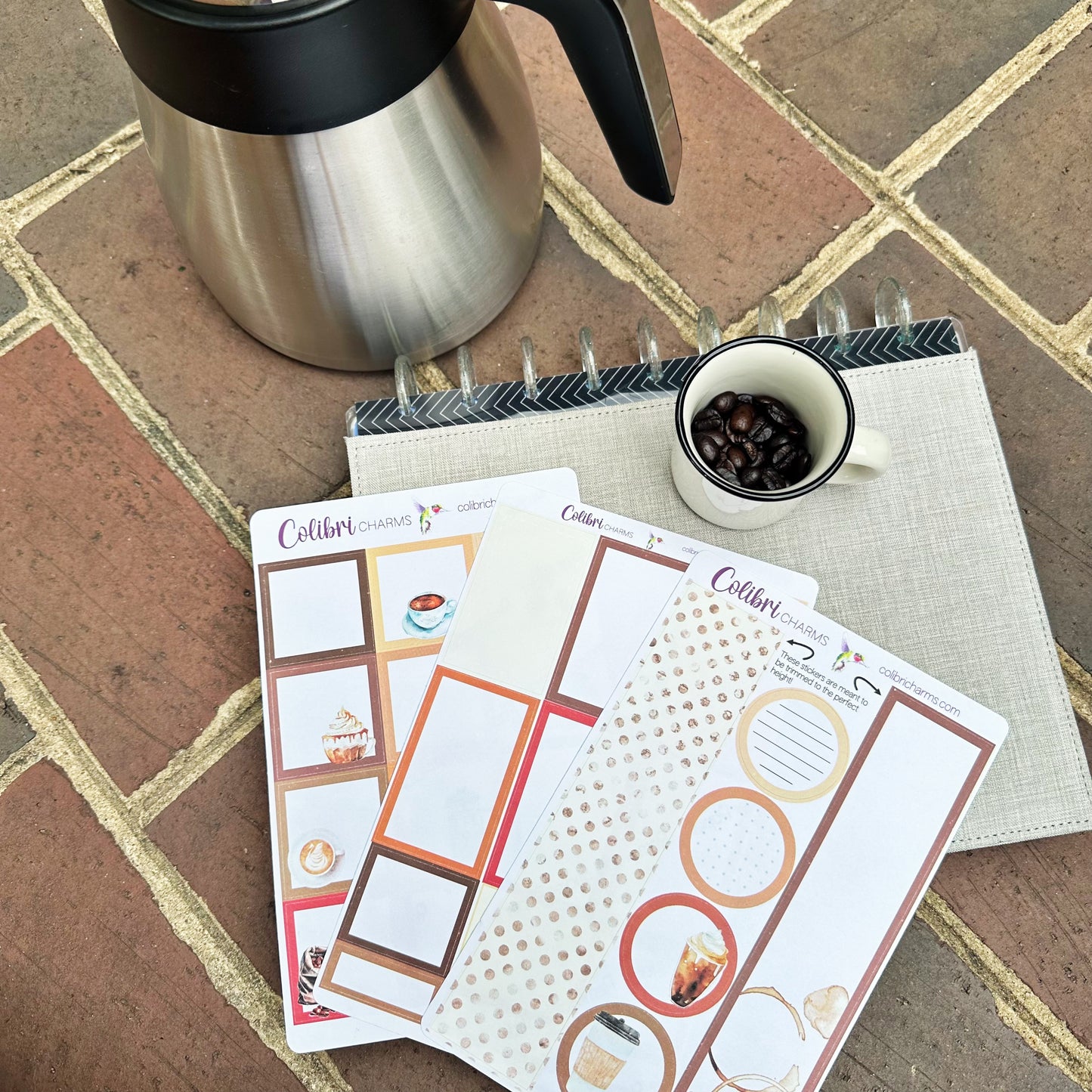 Coffee Shop Box Planner Stickers | Caffeine Lover Happy Planner Stickers | Seasonal Planner | Tea Drinker
