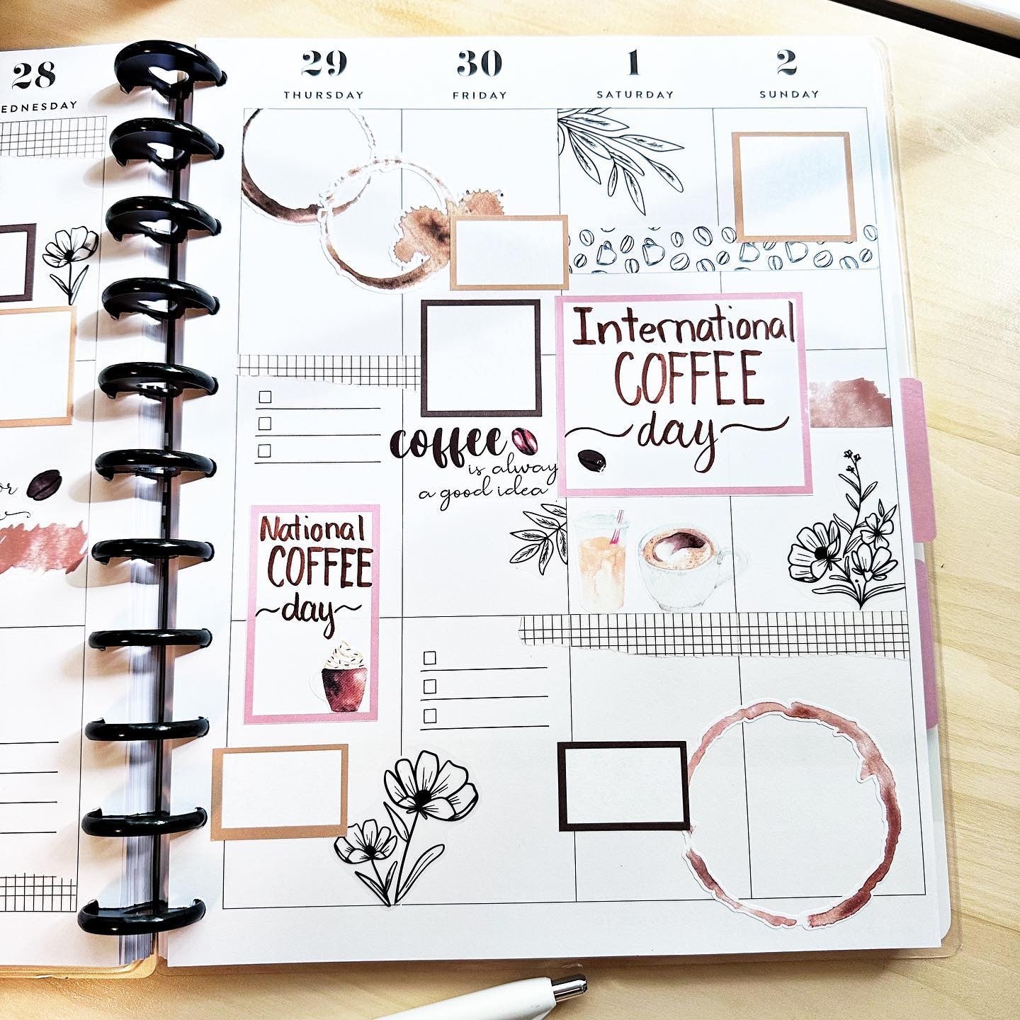 Coffee Shop Box Planner Stickers | Caffeine Lover Happy Planner Stickers | Seasonal Planner | Tea Drinker