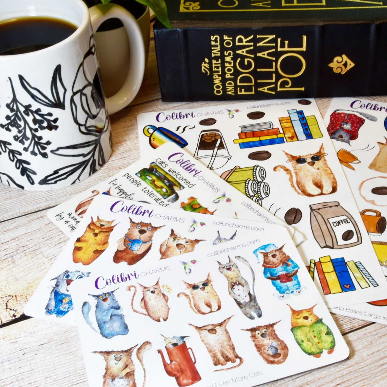 Cat Lovers Planner Stickers | Funny Kitties Planner Sticker Kit | Furbaby Stickers | Books & Beans Planner Stickers | Perfect Teacher Gift