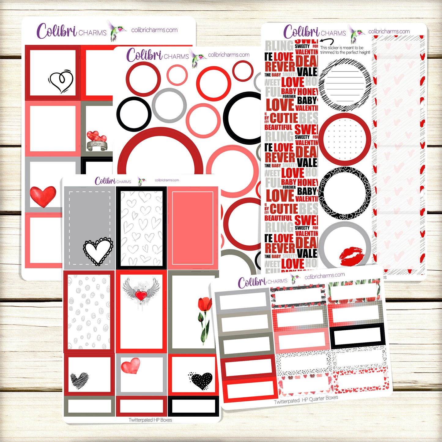 Valentine Box Planner Stickers | Twitterpated Stickers | Happy Planner Stickers | Seasonal Planner |