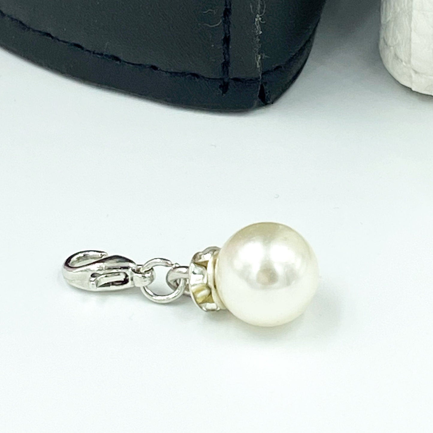 Pearl and Rhinestone Charms | Pearl Bookmark | Sparkly Pearl Stitch Marker