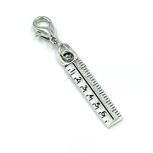 Ruler Charm | School Bookmark | Crafty Clip | Sewing Stitch Marker | Needlework Progress Keeper