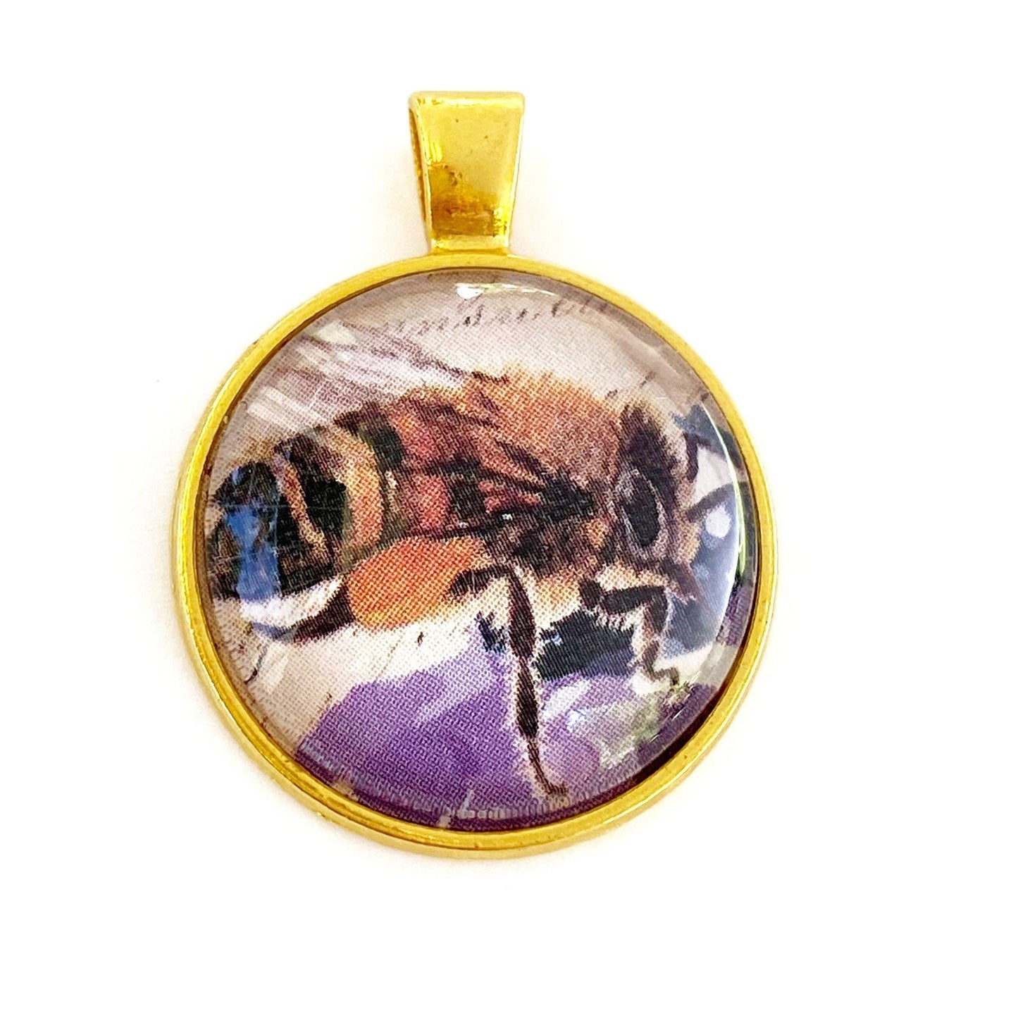 Bee Cabochon Charm, Artsy Pollinator Clips, Butterfly Bookmarks, 1 inch, 25mm