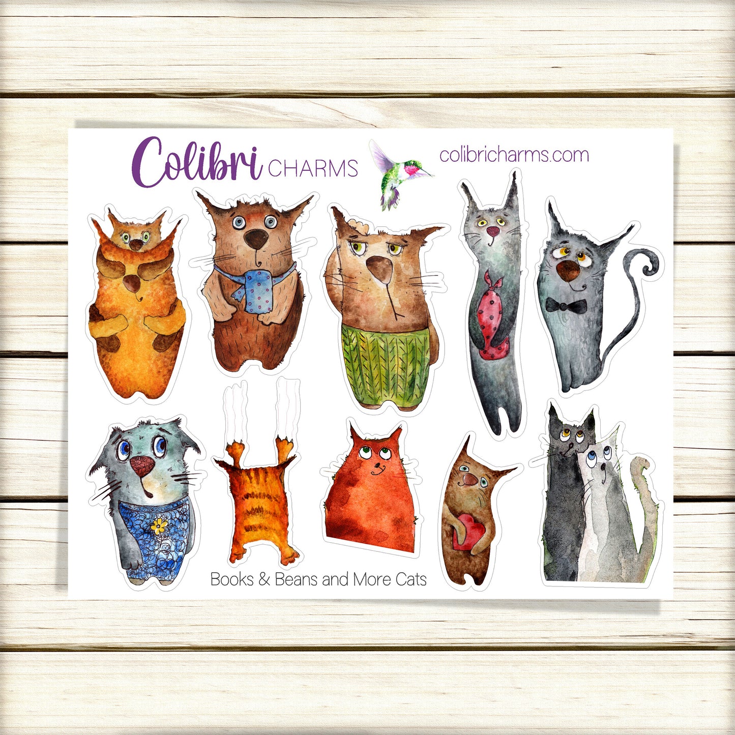 Cat Lovers Planner Stickers | Funny Kitties Planner Sticker Kit | Furbaby Stickers | Books & Beans Planner Stickers | Perfect Teacher Gift