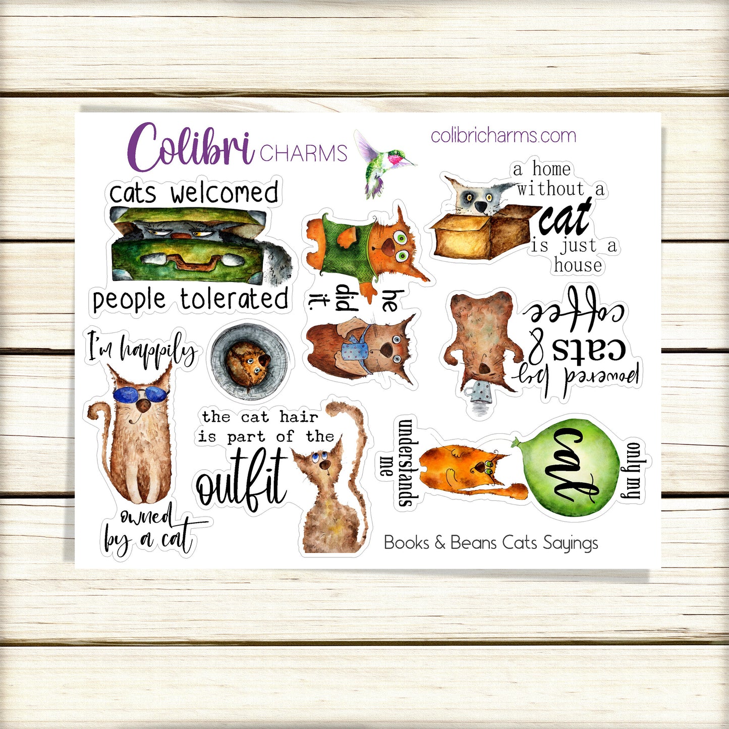 Cat Lovers Planner Stickers | Funny Kitties Planner Sticker Kit | Furbaby Stickers | Books & Beans Planner Stickers | Perfect Teacher Gift
