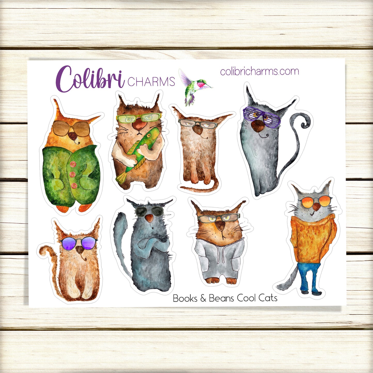 Cat Lovers Planner Stickers | Funny Kitties Planner Sticker Kit | Furbaby Stickers | Books & Beans Planner Stickers | Perfect Teacher Gift