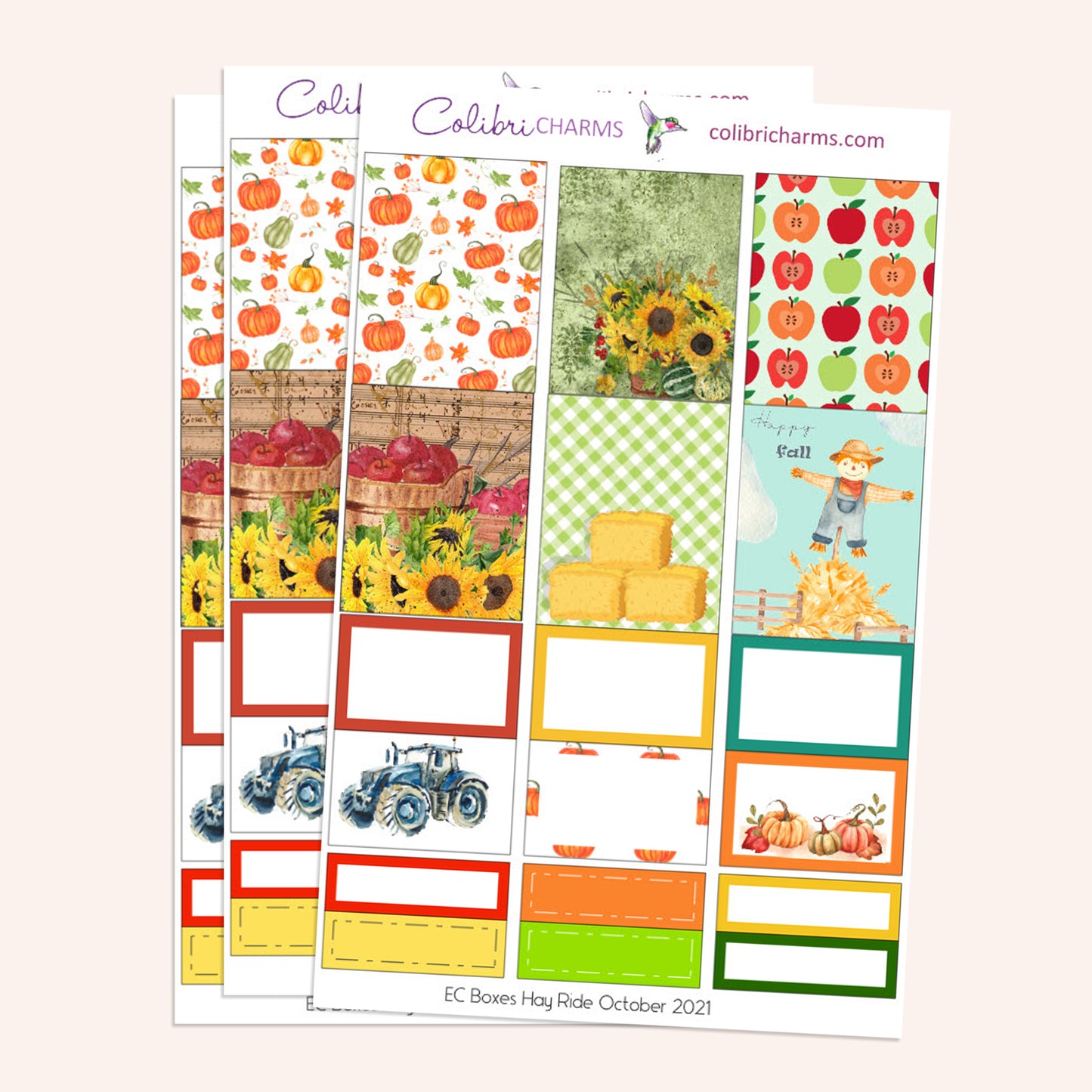 Hay Ride Box Planner Stickers | Autumn Stickers | Harvest Festival Stickers | Happy Planner Stickers | Seasonal Planner Stickers