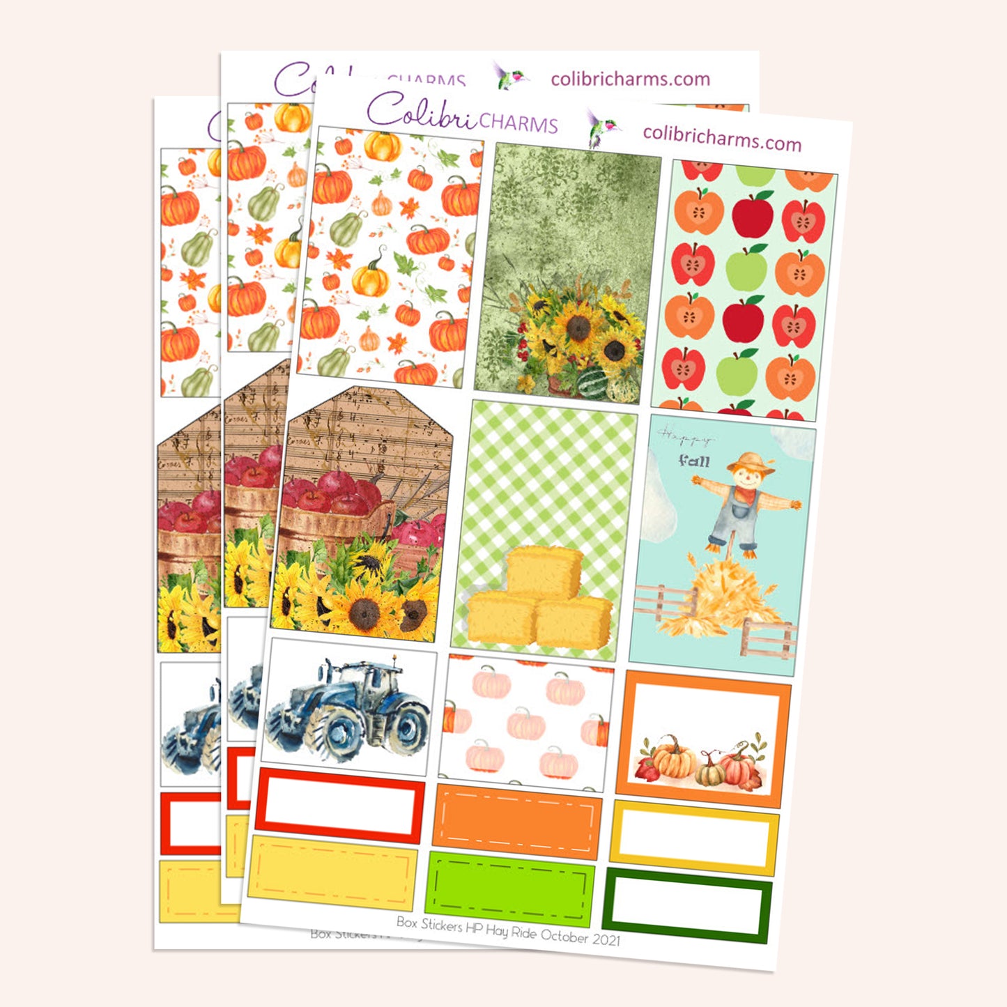 Hay Ride Box Planner Stickers | Autumn Stickers | Harvest Festival Stickers | Happy Planner Stickers | Seasonal Planner Stickers