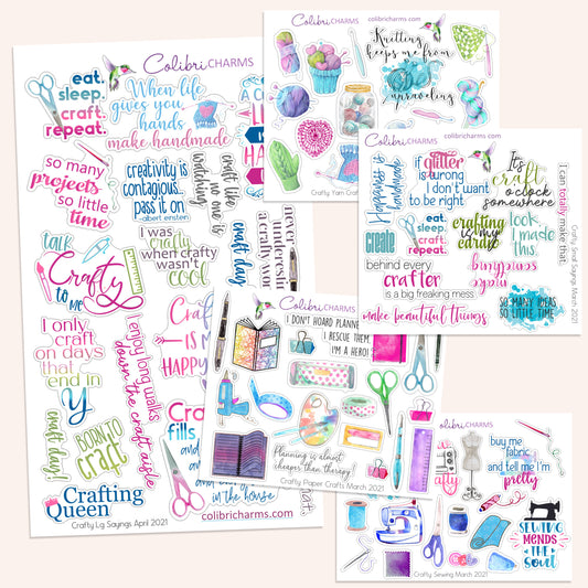 Crafty Planner Stickers | Creative Stickers | Knitting Stickers | Sewing Stickers | Crocheting Stickers