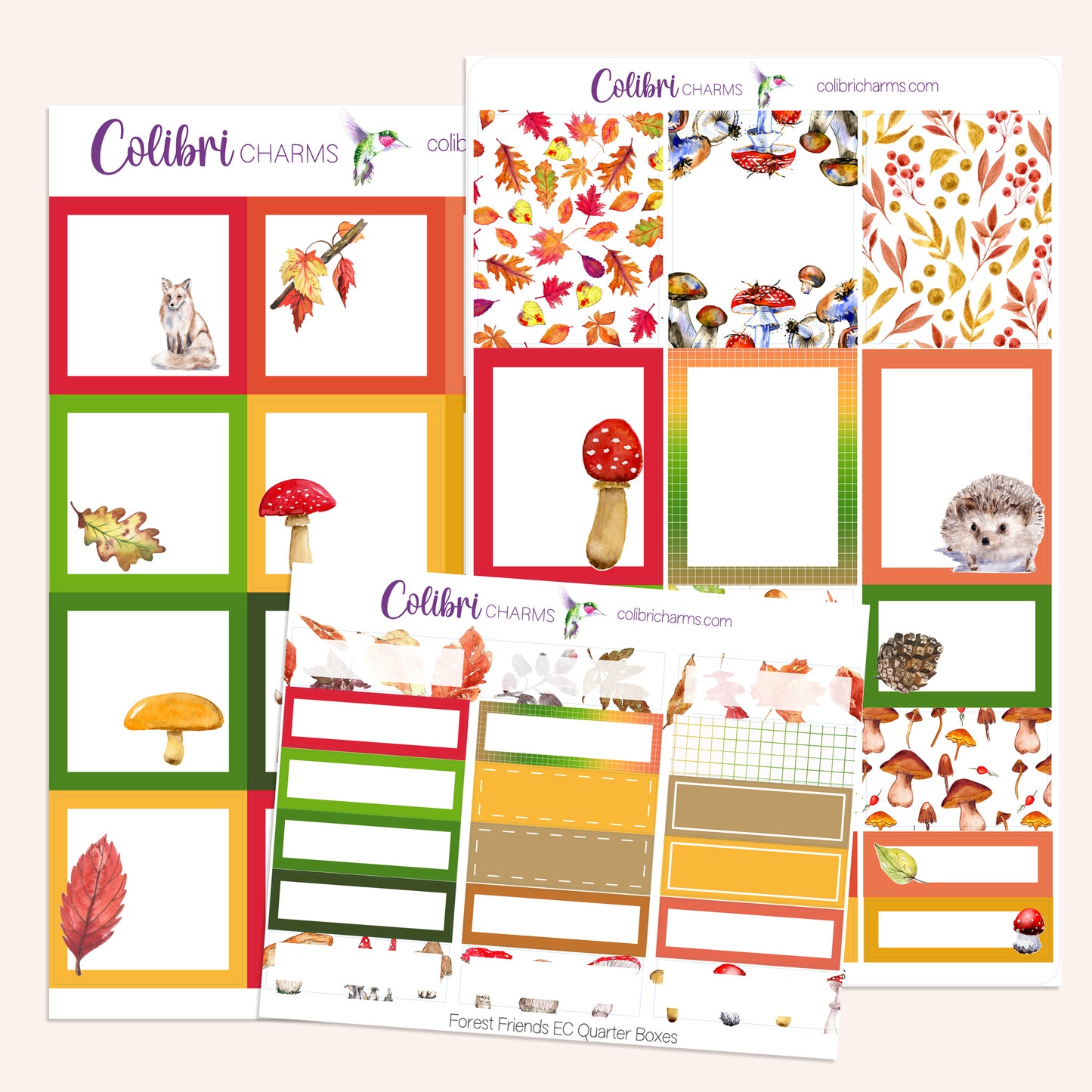 Forest Friends Box Planner Stickers | Autumn Stickers | Happy Planner Stickers | Seasonal Planner |