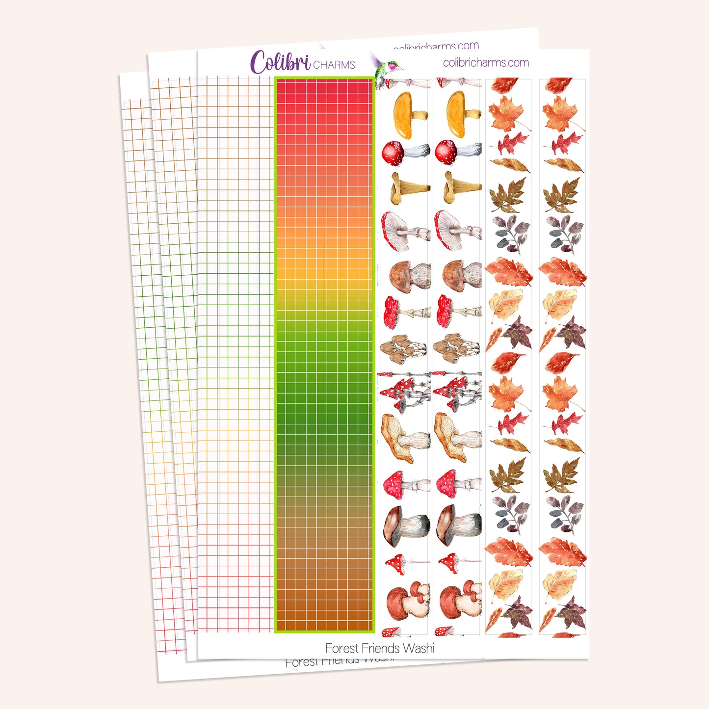 Forest Friend Washi Strip Stickers | Deco |Autumn Planner Stickers | Seasonal Planner Stickers