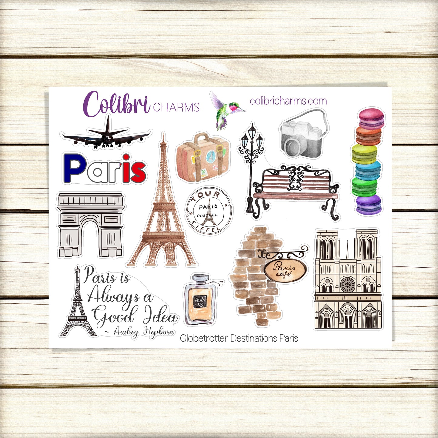 Paris | Travel Journal Stickers | Globetrotter Destination Planner Stickers | Europe Stickers | Seasonal Planner Stickers